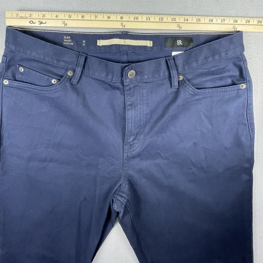 Banana Republic Pants Men 36x29 Navy Traveler Slim Twill 5-Pocket Stretch
